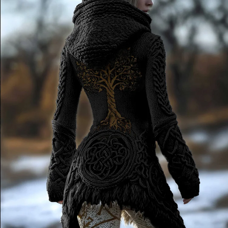 Viking Tree Of Life Celtic Knot Warm Hooded Sweater