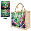 DIY Diamond Painting Linen Waterproof Handbag Shopping Storage Bag Totes Kit(with 2pcs diamond painting)