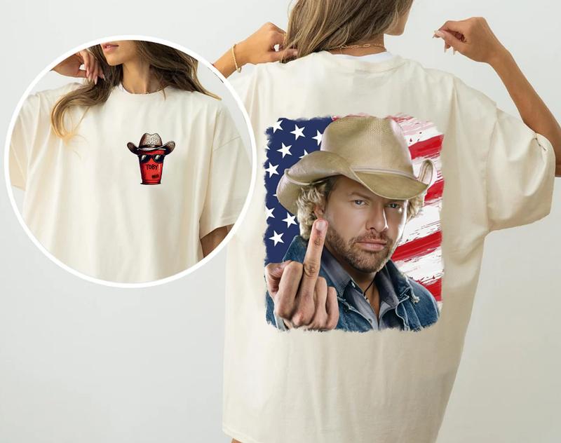Loveyoufancy Toby Keiith Finger 2 sides Tshirt, Country Music Shirt, In memory of Toby Keeith, 4th of July Sweatshirt Hoodie