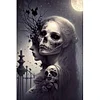 (40*60cm)Halloween Skull Girl - Full Round Drill Diamond Painting