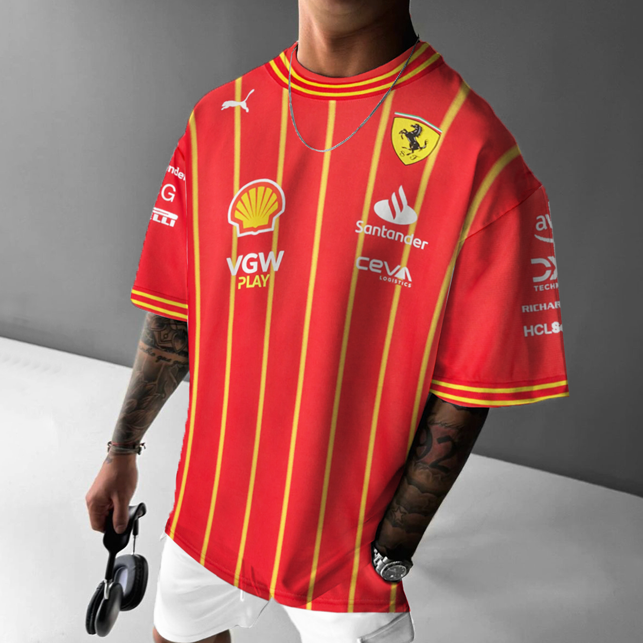 Unisex Racing Fan Soccer Jerseys Causal Oversized Loose T-Shirt