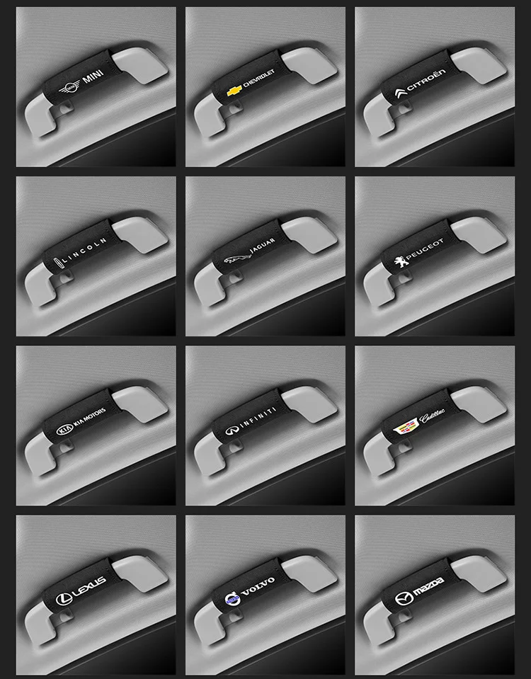 Suede Car Logo Plush Car Door Pull Gloves