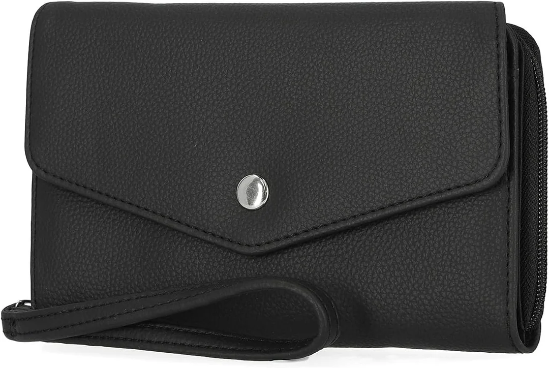 Big Fat Womens RFID Blocking Wallet Clutch Organizer Removable Wristlet