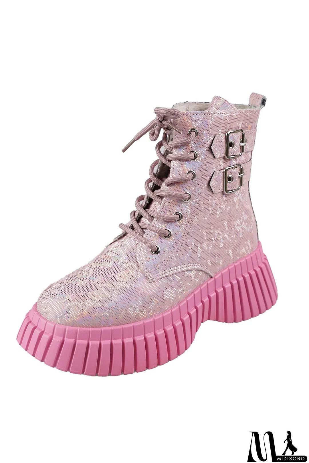 MidiSono - Glossy Platform Martin Boots