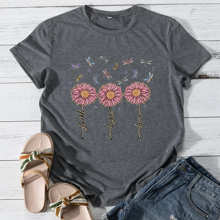 Live life in full bloom Round Neck T-shirt-0025920