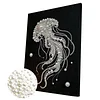 DIY Pearl Painting Jellyfish for Home Wall Decor with Frame(40*30cm)