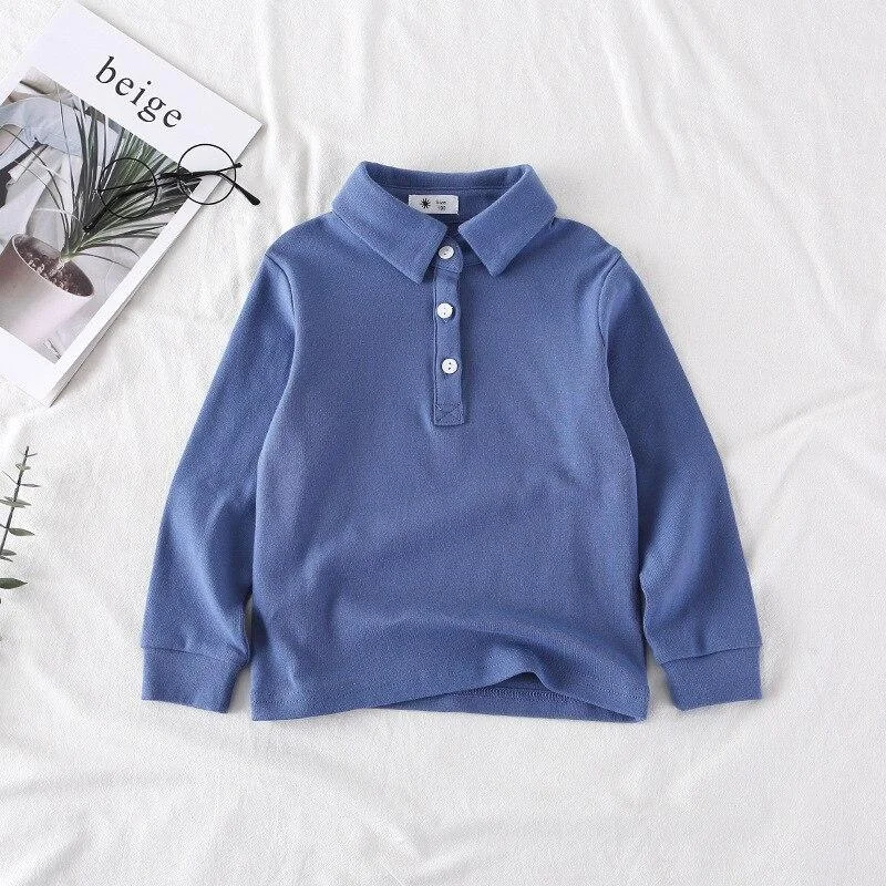 2-7T Toddler Kid Baby Boy Girl Spring Clothing Pullover Top Long Sleeve Shirt Gentleman Party Club Outfit Cotton Boy Shirts
