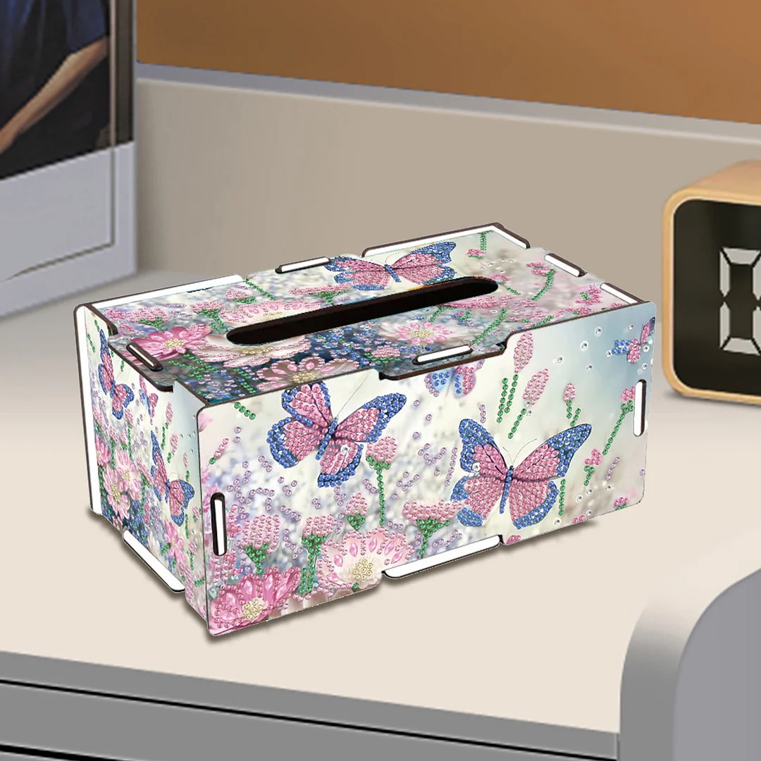 Wooden Diamond Painting Tissue Box for Home and Office Decoration(CZH007)