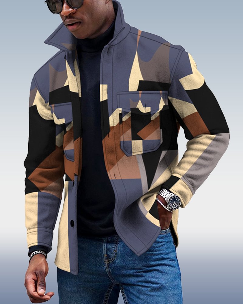 Men's Casual Geometric Pattern Jacket 003