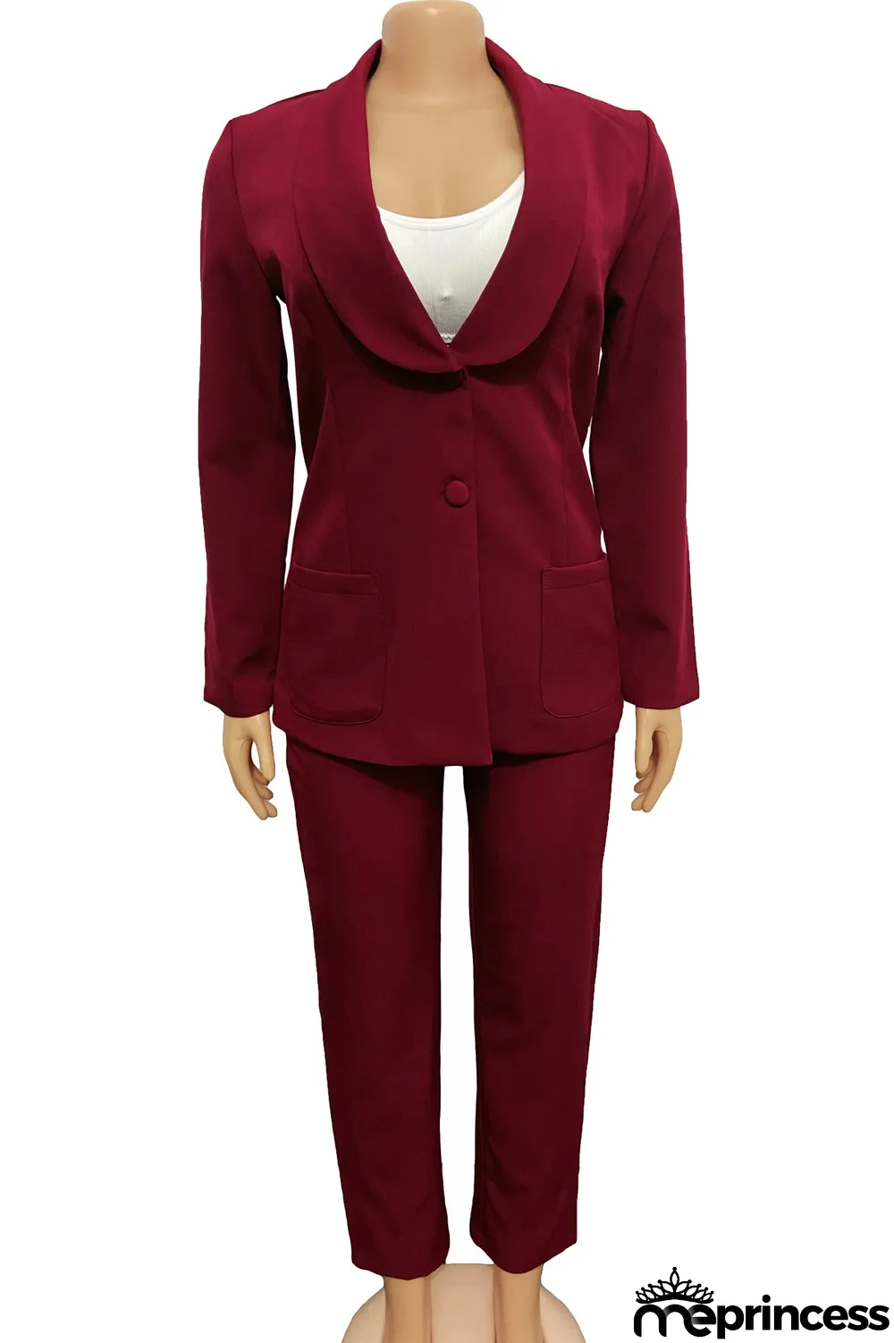 Yellow Fashion Casual Solid Cardigan Pants Turn-back Collar Long Sleeve Two Pieces