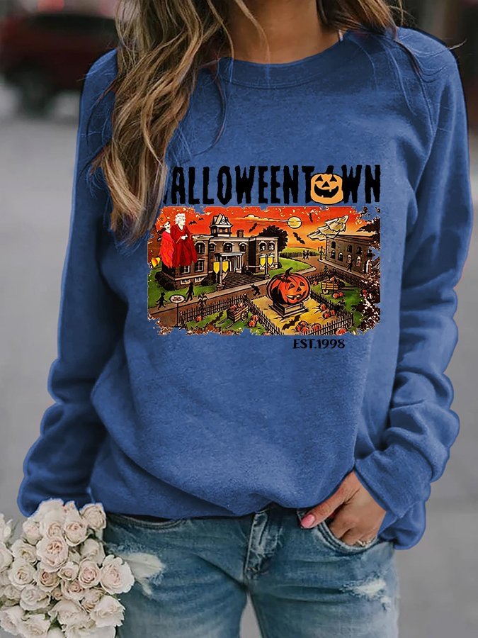 Women's Halloween Print Sweatshirt