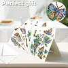 6Pcs Diamond Painting Butterfly Flower Bush Greeting Card Set with Envelopes for Birthdays Thanksgiving & Special Occasion
