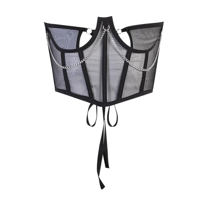 WannaThis Belts for Women Lace up Wide Belt Mesh Elegant Women Metal Chain Straps Female Stretchy Wide Belt Ladies Asymmetry