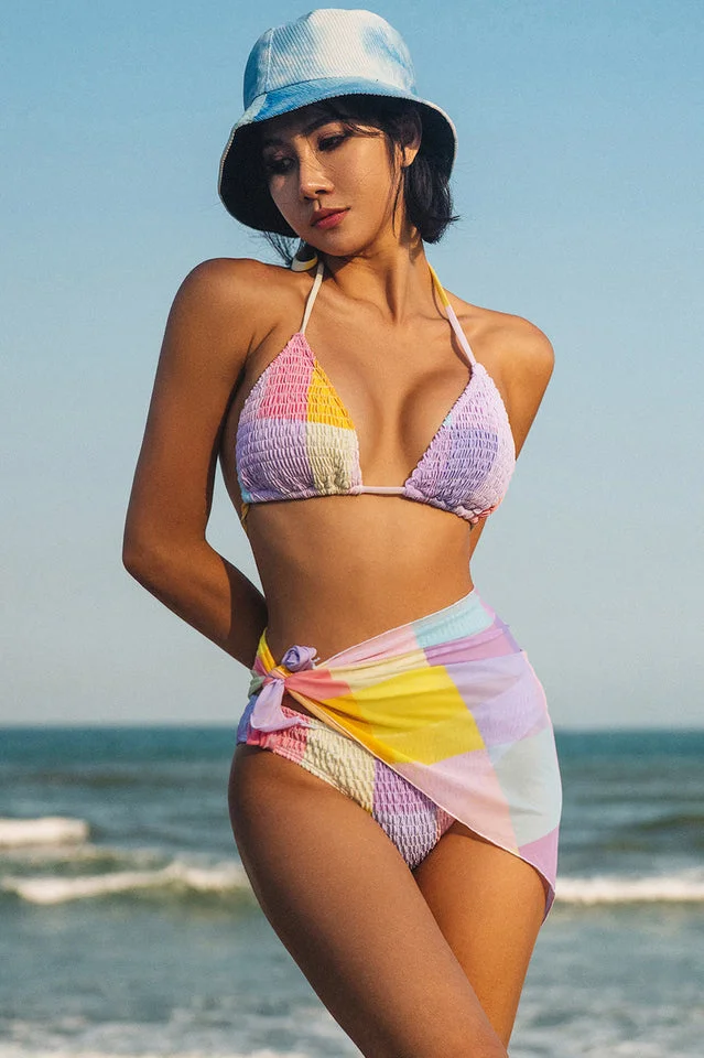 Colorful Print Bikini 3 Piece Set