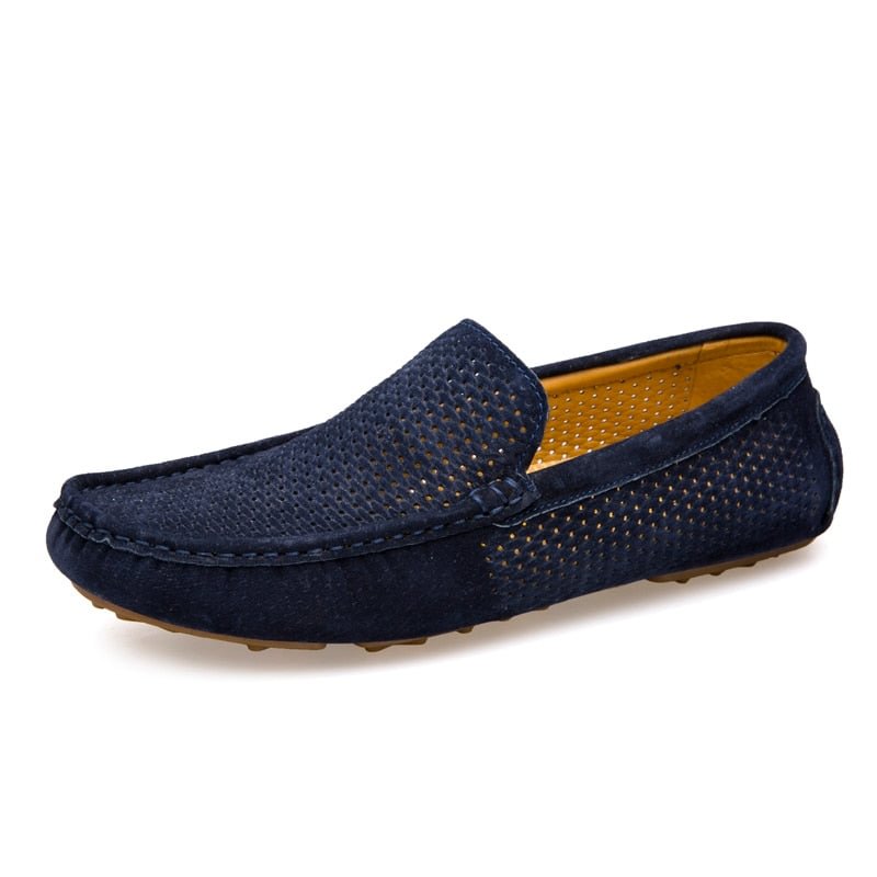Genuine Leather Men Shoes Casual Luxury Brand Slip on Summer Designer Loafers Men Moccasins Breathable Italian Men Driving Shoes