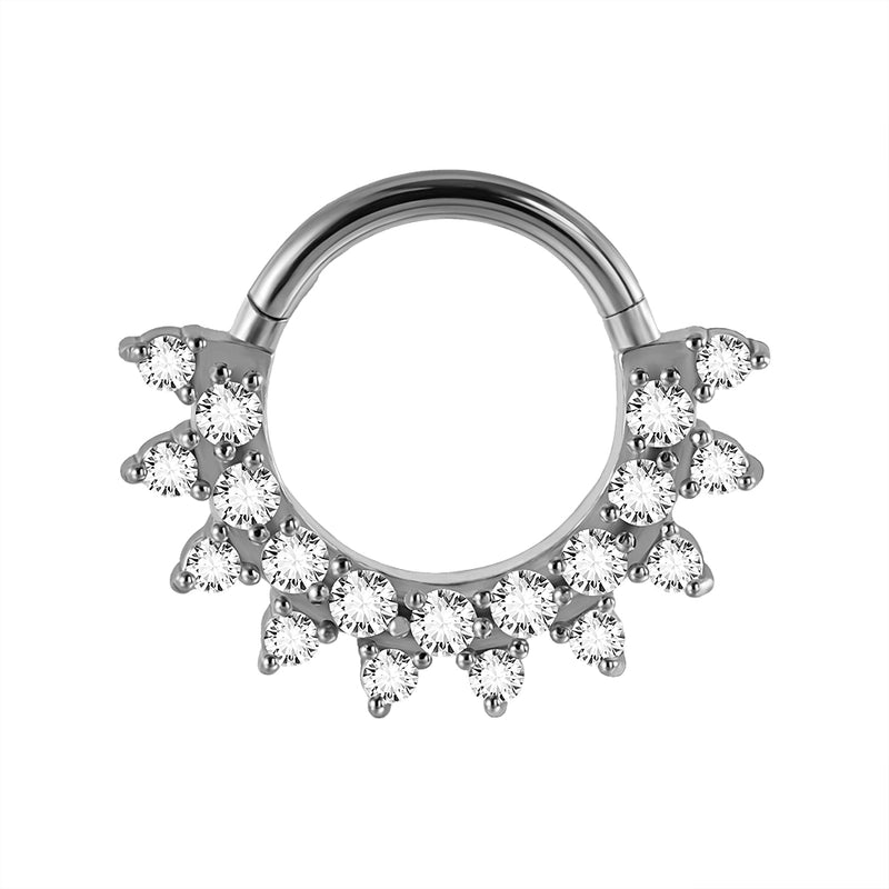 1 Piece Nose Rings & Studs Casual Elegant Vacation Geometric 304 Stainless Steel Inlay Zircon 18K Gold Plated Earrings Nose Ring