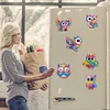 (US Local)6Pcs Acrylic  Owls Diamond Painting Fridge Magnet for Fridge Whiteboard