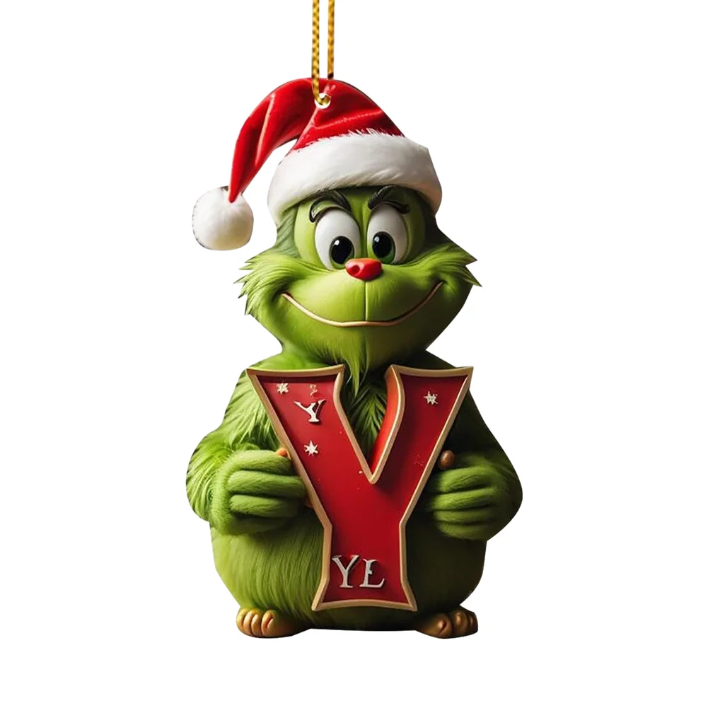 Christmas Acrylic Grinch Xmas Tree Hanging Ornament Hanging Green Monster Decor