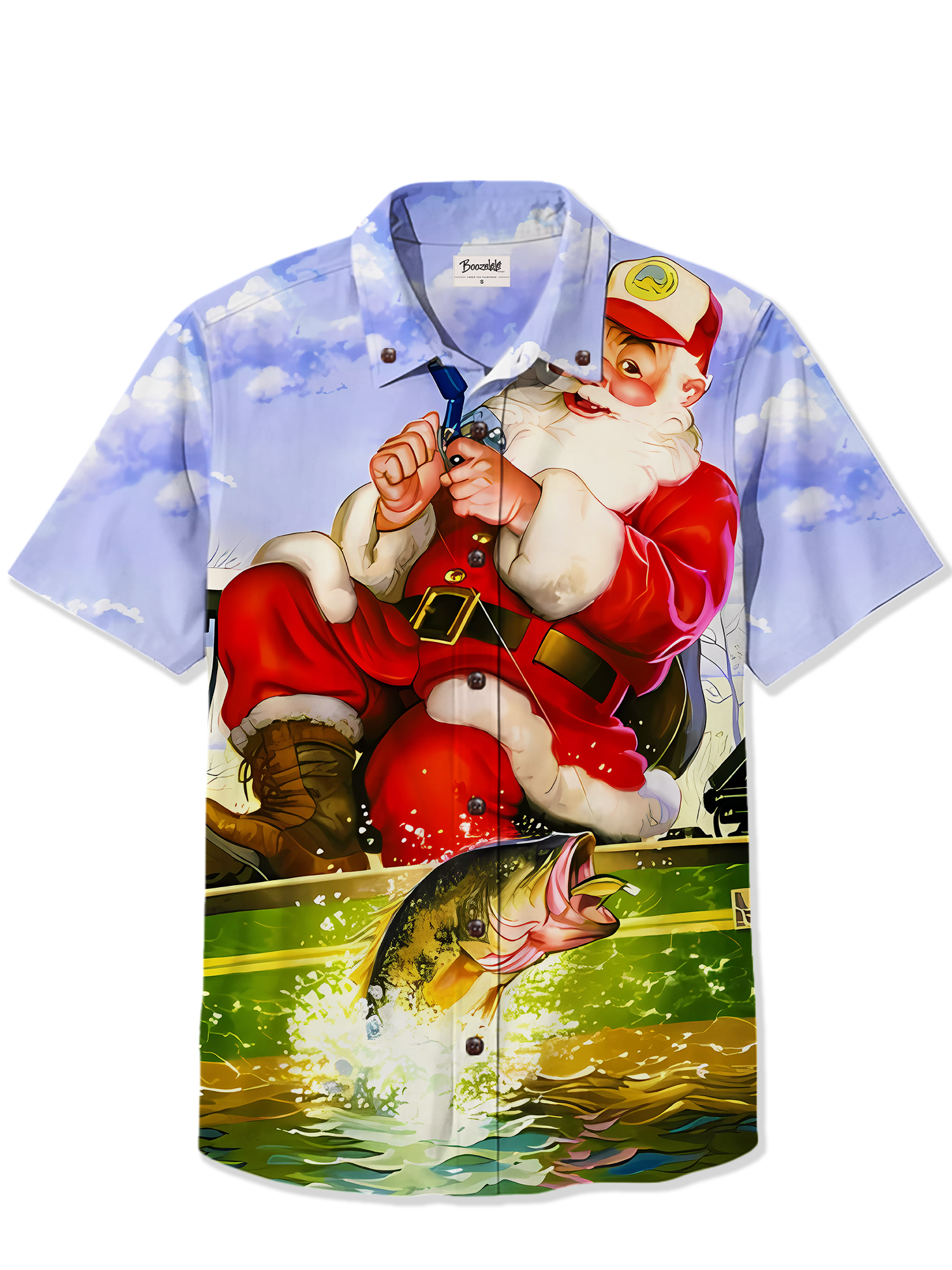 Santa Fishing Christmas - 100% Cotton Shirt