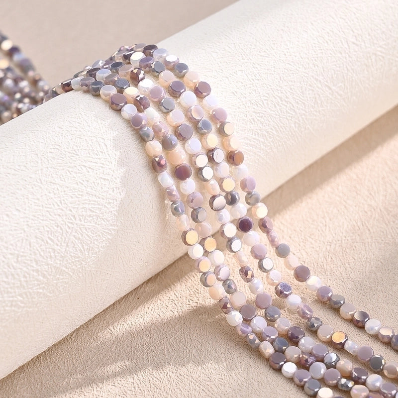 5 Strands/Package 4×2.5mm Hole Under 1mm Glass Electroplate Glass Beads Colorful Simple Candy Beads