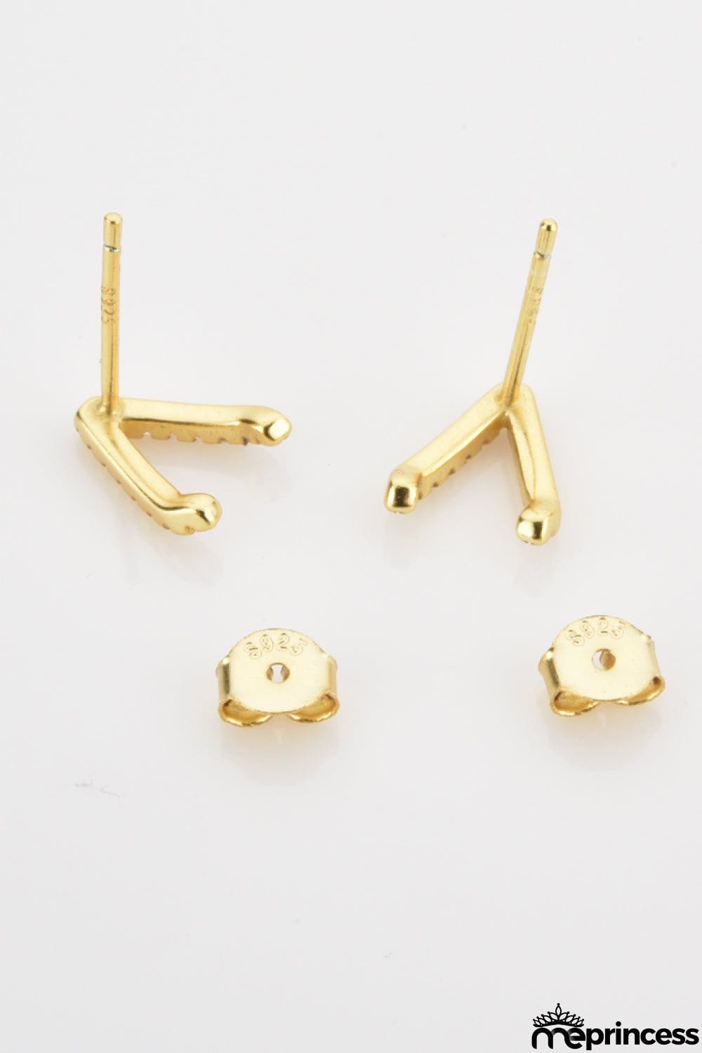 Zircon Letter V Stud Earrings