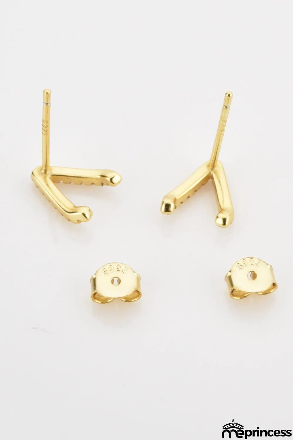 Zircon Letter V Stud Earrings