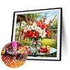 40x40cm fleur 5d bricolage plein perceur rond diamant peinture kit d&eacute;coration murale &agrave; la maison