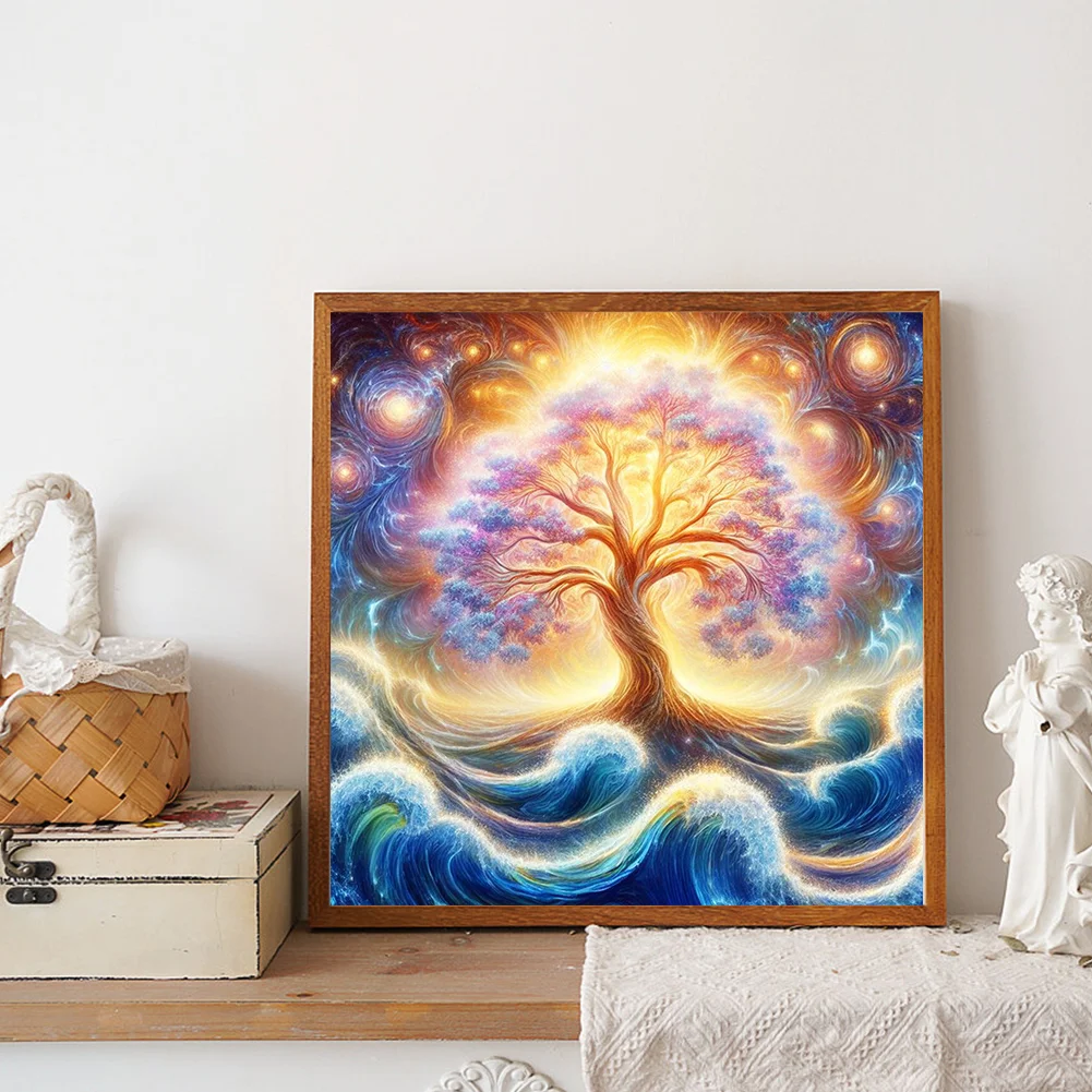 Diamond Painting - Full Round Drill - Universe Galaxy Tree(Canvas|30*30cm)