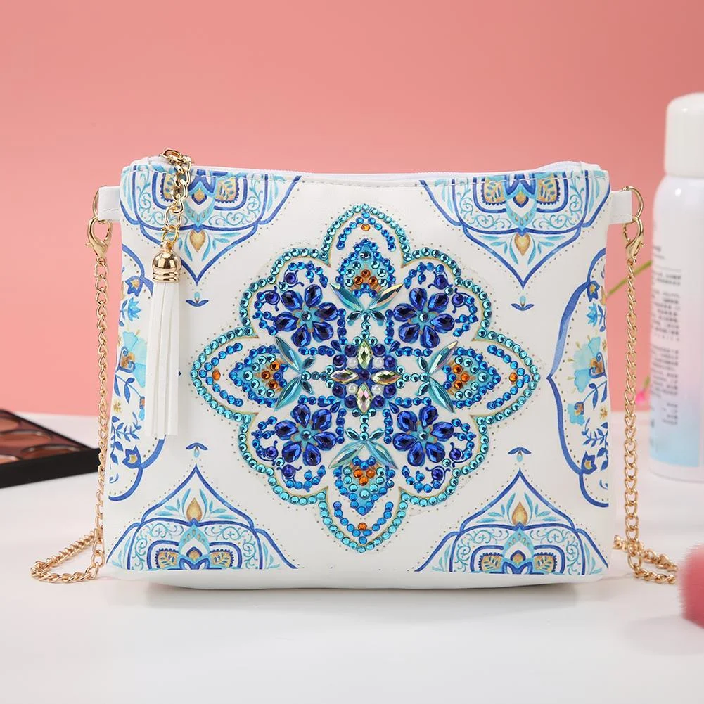 DIY Bag - Rhinestone - Leather Crossbody Bag Chain Makeup Bags