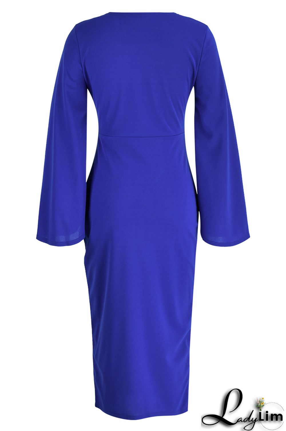 Red Fashion Casual Solid Patchwork Slit O Neck Long Sleeve Dresses