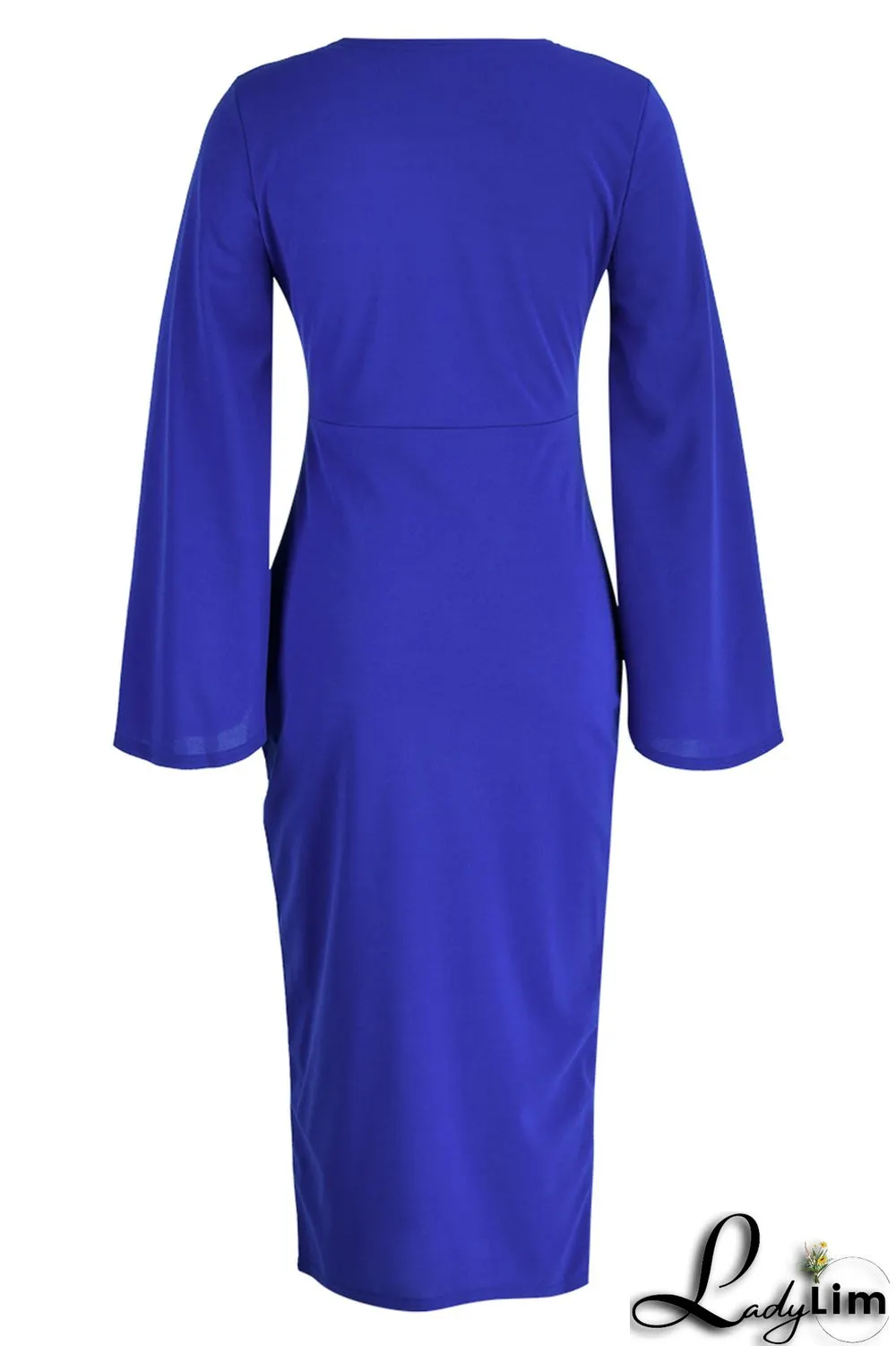 Red Fashion Casual Solid Patchwork Slit O Neck Long Sleeve Dresses
