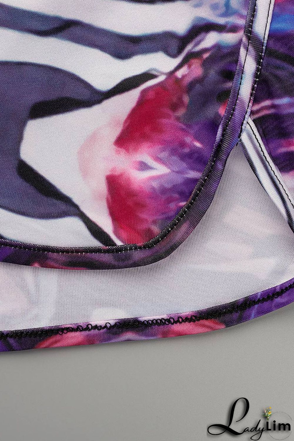 Black Gray Casual Print Patchwork Buckle Turndown Collar Short Sleeve Two Pieces