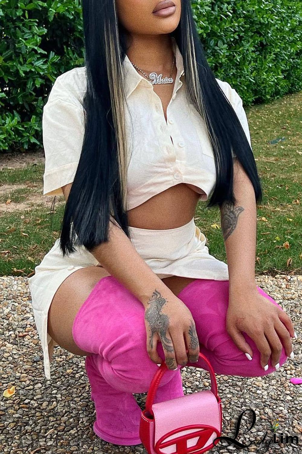 White Fashion Casual Solid Split Joint Turndown Collar Short Sleeve Two Pieces