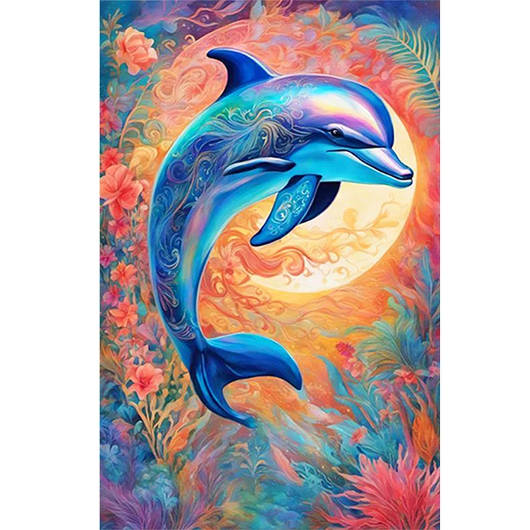 Dolphin 40*60CM (Canvas) Full Round Drill Diamond Painting gbfke