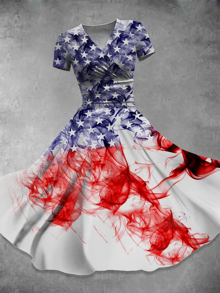 Independence Day  Art  Print Casual Dress
