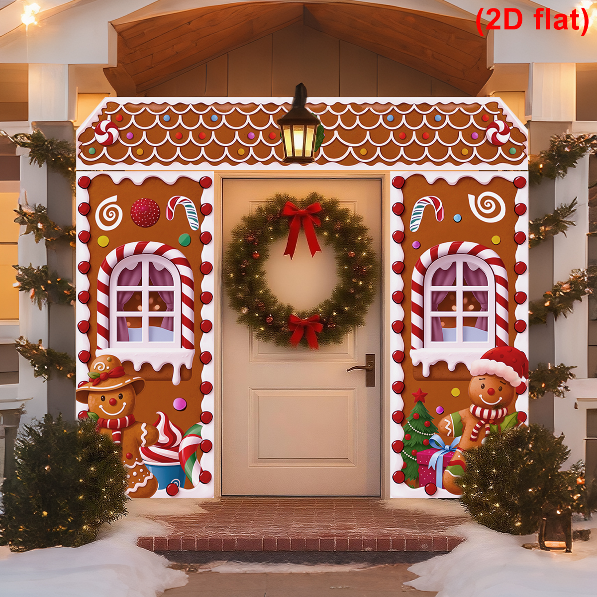 Tegooe 3-Piece Gingerbread House Christmas Door Banner Set