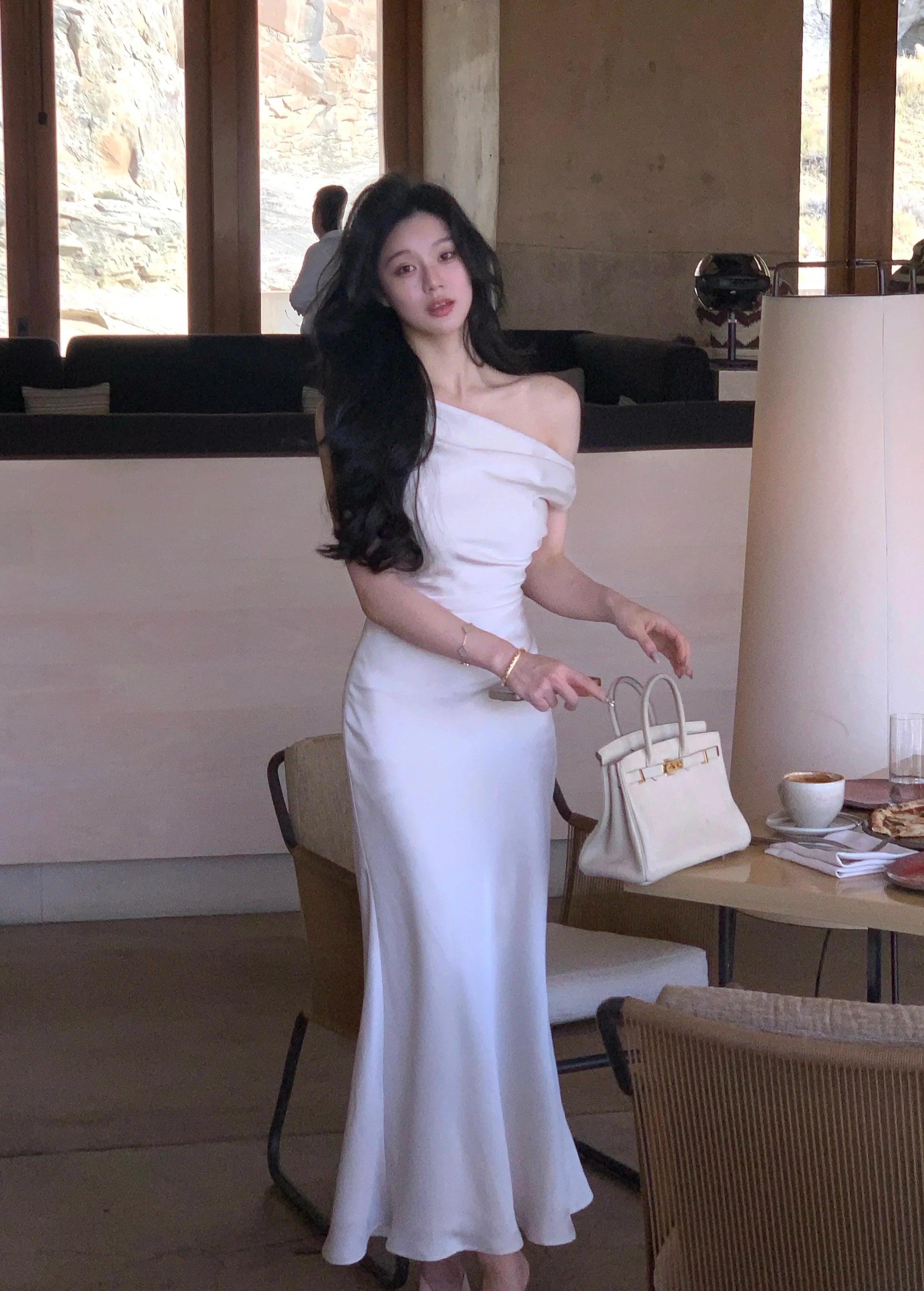 Aiertu Vintage Elegant Evening Party Dresses Women Summer Solid Fashion Korean Y2k Design Dress Female Irregular Slim Casual Clothing Aiertu