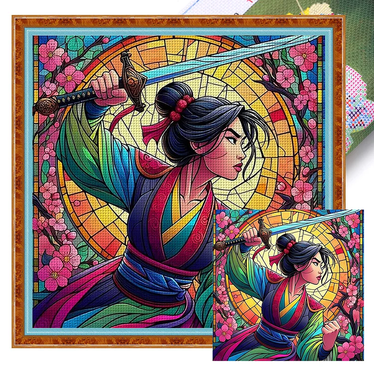 Disney - Princess Mulan (40*40cm) 14CT Stamped Cross Stitch gbfke