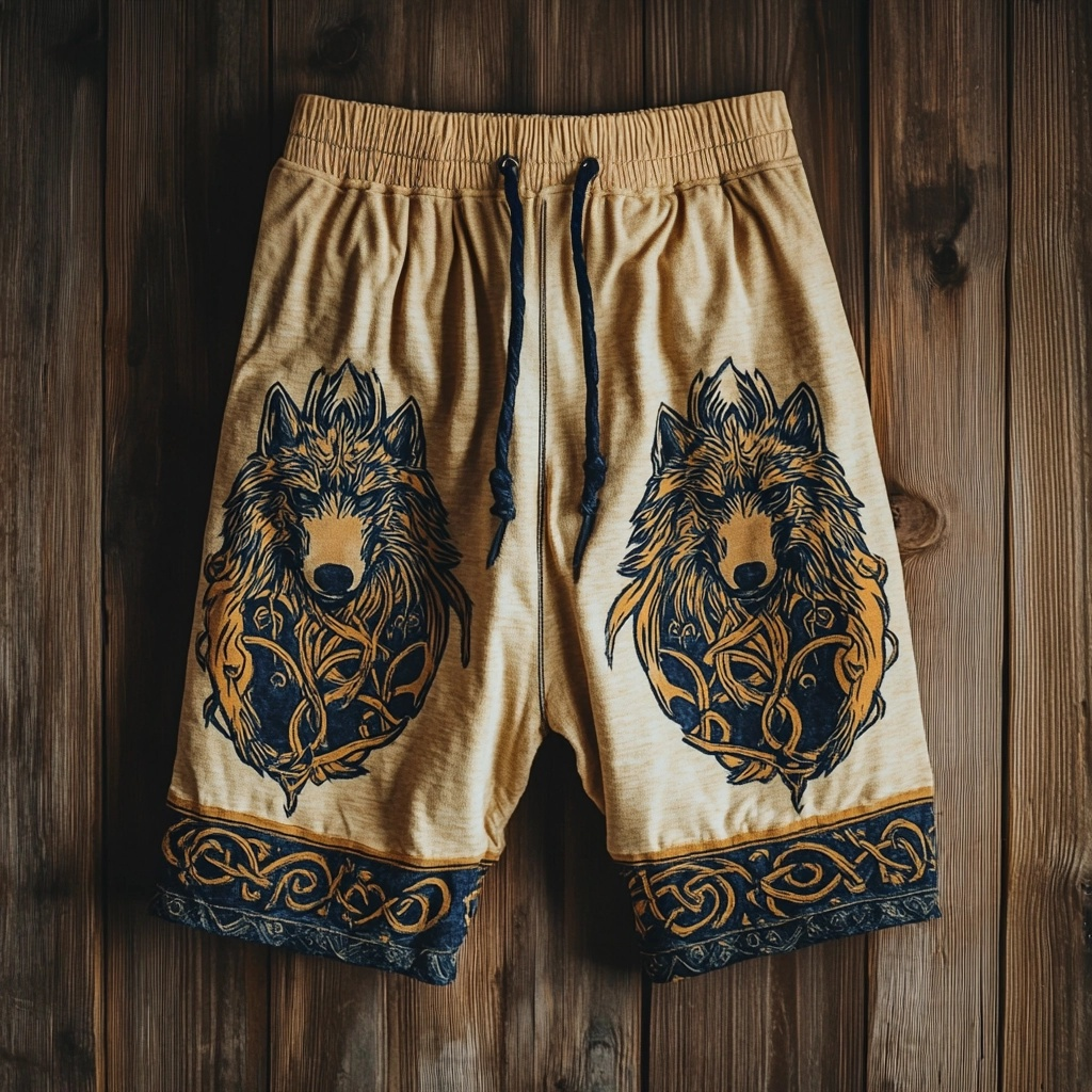 Men's Viking Wolf Nordic Fenrir Totem Sport Shorts / Rvogue / Rvogue