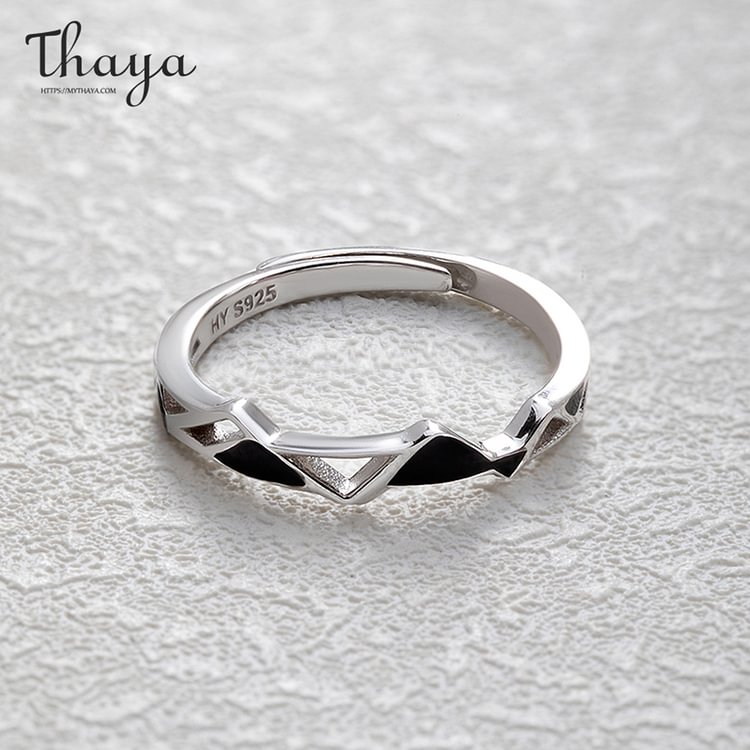 Thaya 925 Silver Angular Couple Ring