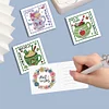 (US Only)12pcs DIY Calendar Diamond Painting Greeting Card for Bedroom Office Desk