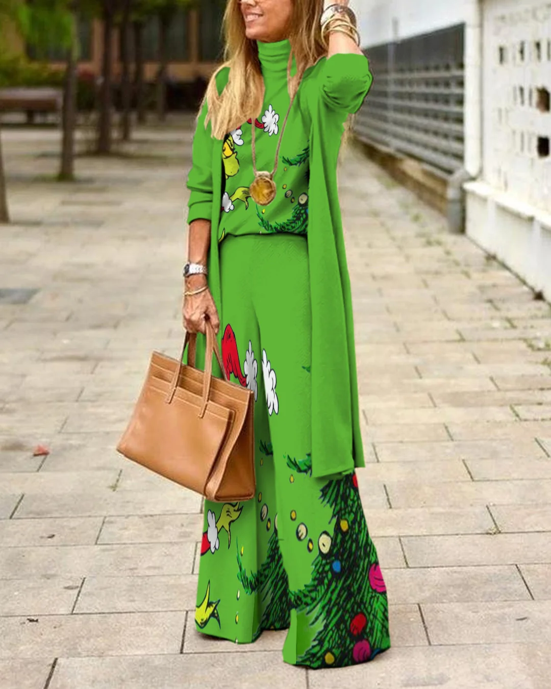 Herringbone Sweater Three-Piece Suit 209d
