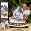 Diamond Painting Wooden Christmas Snowman Desktop Ornament
