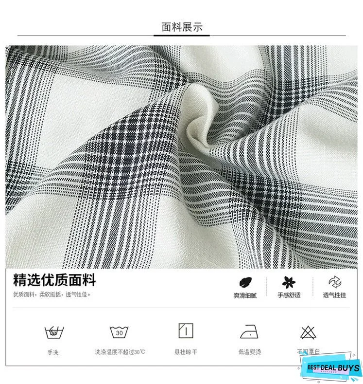 036 Plaid Shirt Dress Women's New Summer Long Fairy Lady Super Fairy Mori Style Dress Waist-Slimming Dress