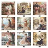 (Multi-Style)Victorian Girl-14CT Stamped Cross Stitch 50*50cm/19.69*19.69in