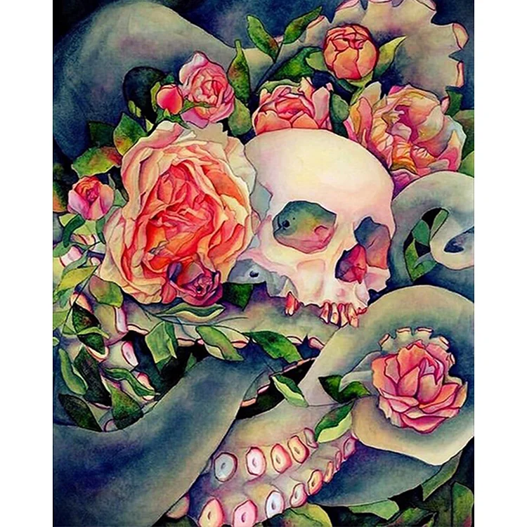 Flower And Skull - Painting By Numbers - 40*50CM gbfke