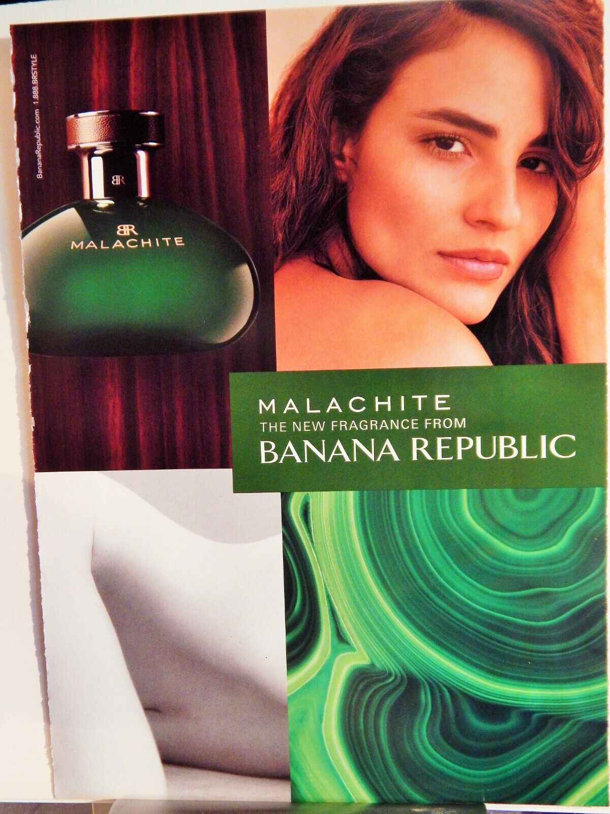 BANANA REPUBLIC MALACHITE FRAGRANCE 2007 VTG Photo Poster painting AD, RARE EPHEMERA