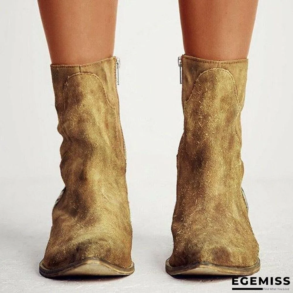 Casual Pointed Toe Zebra-Striped Boots | EGEMISS