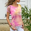 Women's Tie Dye Crew Neck Short Sleeve T-Shirt