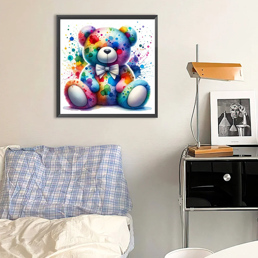 Diamond Painting - Full Round Drill - Rainbow Bear(Canvas|30*30cm)